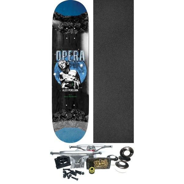 Opera Skateboards Alex Perelson Grasp Blue Skateboard Deck Slick - 8.38" x 31.6" - Complete Skateboard Bundle